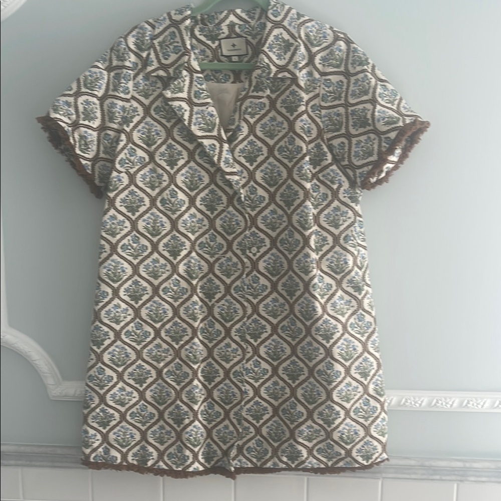 Patterned Short Sleeve Dress